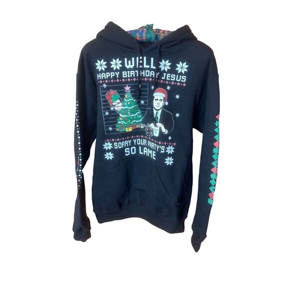 Gildan Black Well Happy Birthday Jesus Sorry Your Partys So LameUgly Christmas H - Picture 1 of 4